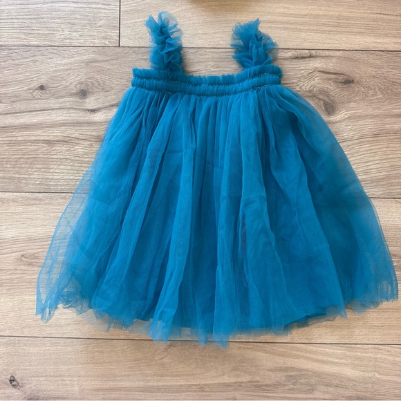 Peacock Tulle Baby Dress + Headband Set 6-9 Months - Picture 3 of 7